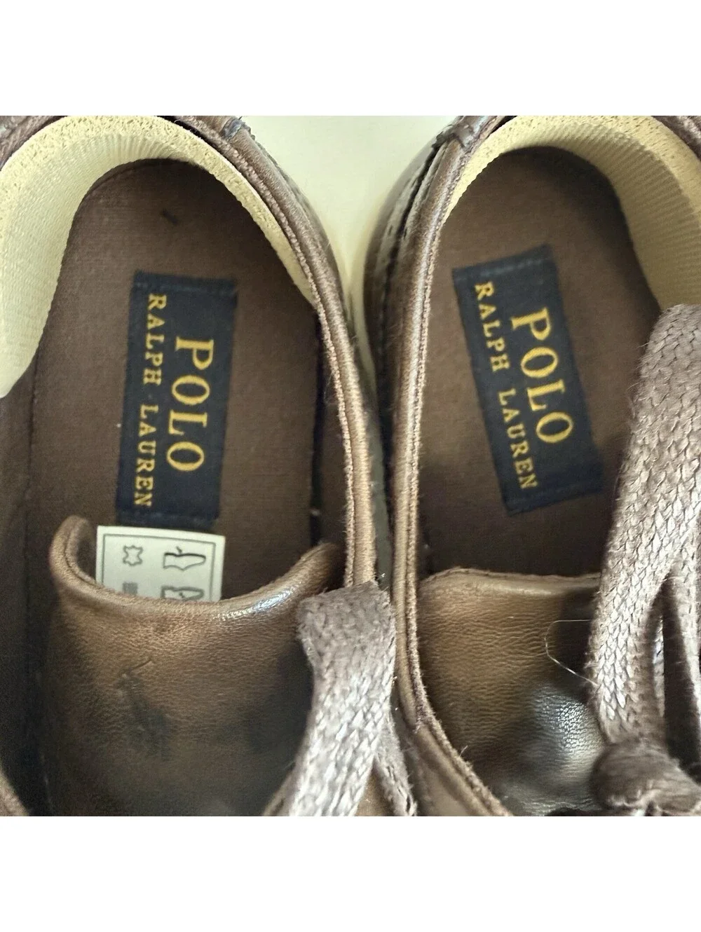Polo Ralph Lauren Alek Boys Brown Wingtip Oxford Sneakers US 2